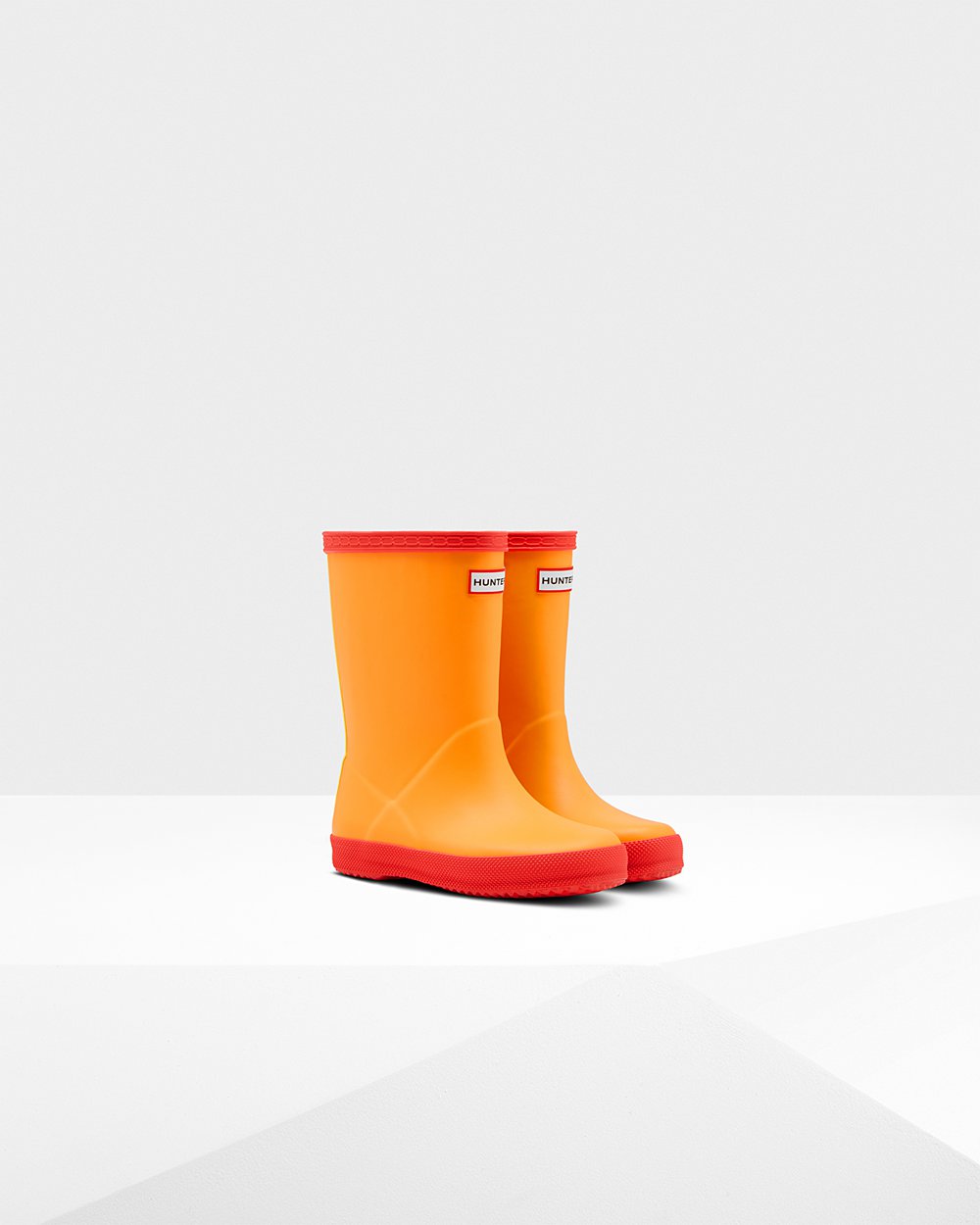 Hunter Niños Original First Classic - Botas de Lluvia Naranjas/Amarillo - 734-VBQMRU